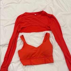 JoyLab Red Crop Top and Bra Set